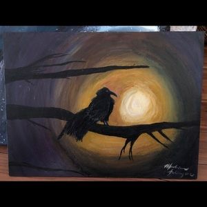Acrylic Raven Painting